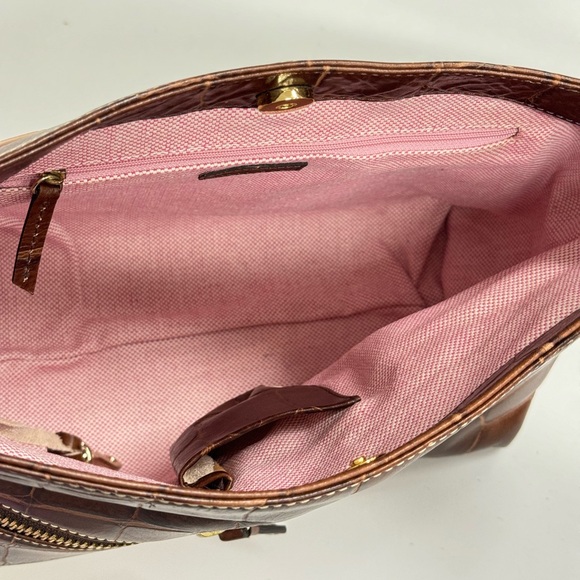 Dooney & Bourke Medium Cinzia Croc Brown Hobo Bag - Picture 4 of 8